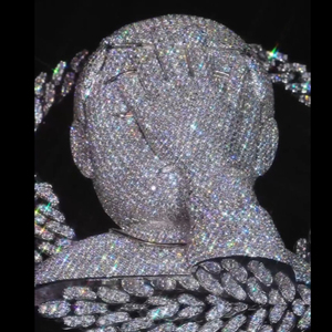 Iced Custom Hip Hop Gold & Sterling <b>Silver</b> VVS Diamond Cross <b>Initial</b> <b>Pendant</b> Men's Charms Fine Jewelry - Product Image 2