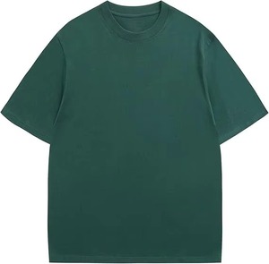 เสื้อยืดคอตตอนโอเวอร์ไซส์แบบเรียบ OEM สั่งทำได้ น้ำหนัก 240 GSM ผ้าหนา ผู้ผลิตขายส่ง เสื้อยืดคอกลมสีพื้นสำหรับผู้ชาย สไตล์ลำลอง - Product Image 1
