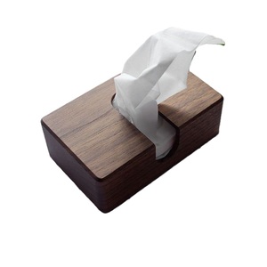 Caja de pañuelos de madera moderna, forma rectangular, de pie, para decoración del hogar, oficina, baño, soporte para toallitas secas - Product Image 1