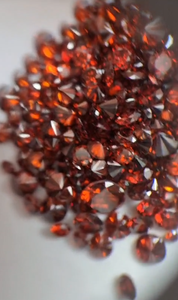 Diamant synthétique rouge orangé vif, cultivé en laboratoire, taille brillant, facetté, certifié IGI, pierres lâches, plusieurs tailles, pierre pour bijoux - Product Image 4
