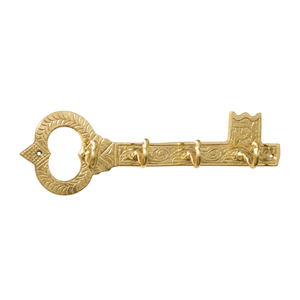 Vintage Skeleton Key Wall Hook Rack Antique <b>Gold</b> Brass home Finish Decorative Key Holder Coat Hanger Entryway Storage Organizer - Product Image 1