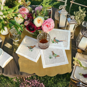 The Countryside Pheasant <b>Linen</b> Cocktail Napkin | Premium 100% Natural <b>Linen</b>, Eco Friendly Reusable <b>Table</b> Napkin, Pheasant Design - Product Image 5