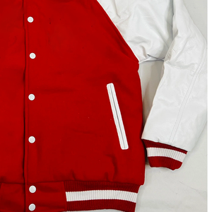 Veste universitaire en laine et cuir personnalisée avec logo, broderie chenille, veste de baseball vintage, modèle vierge OEM en laine pour homme - Product Image 3