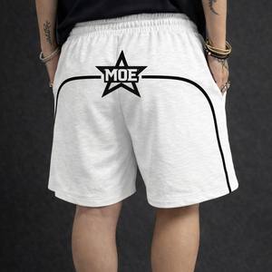 Shorts d'été décontractés unisexes personnalisés en gros, avec double ceinture élastique et cordon de serrage, style streetwear, fabricant OEM - Product Image 3
