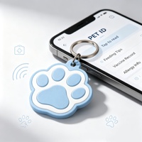 Porte-clés NFC en PVC personnalisé avec logo pour animaux de compagnie, étiquette d'identification intelligente pour hôpitaux vétérinaires, centres de séjour et hôtels pour animaux, lecture par simple contact pour données sur vaccination et alimentation