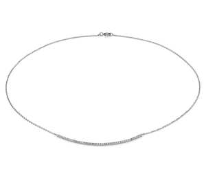 Collar de Diamantes Cultivados en Laboratorio con Barra Curva de Oro de 14K, Joyería de Alta Gama, Fabricante Internacional de Joyería al por Mayor y al Detal - Product Image 1