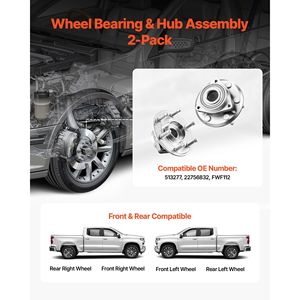 Ensemble de moyeu de roulement de roue avant/arrière de qualité supérieure pour utilitaire sportif Chevy, compatible avec Buick Enclave 2016-2017, version Confort Cuir Sport - Product Image 2