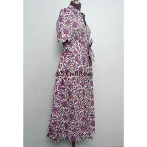 Elegante y con estilo, vestido canguro 100% algodón para mujer, hecho a mano en India, hermoso y cómodo vestido midi para fiesta. - Product Image 5