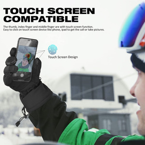 Guantes de Esquí de Cuero Estampados Cálidos para Invierno, Deportes al Aire Libre para Esquí y Snowboard, Antideslizantes - Product Image 3