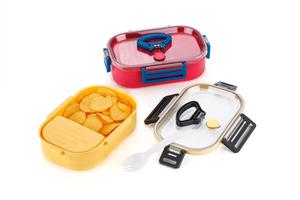 Boîte à lunch en plastique avec couvercle, récipient alimentaire anti-fuite, compartiment unique portable, boîte en matériau de qualité alimentaire - Product Image 4