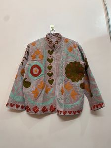 Handmade Outerwear Seasonal Outfits Hand Embroidered <b>Short</b> <b>Jacket</b> Unisex Coat Handmade Suzani <b>Short</b> <b>Jacket</b> - Product Image 2
