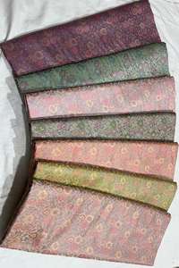 Tissu en soie peignée brocart écologique de qualité supérieure, motif floral jacquard Paisley, pour saris, robes et tissus d'ameublement pour filles - Product Image 2