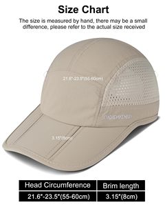 Gorra de Béisbol con Correa Ajustable para Correr, Caminar y Viajar, Gorra Deportiva Transpirable - Product Image 3