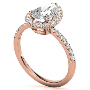 แหวนเพชรทรงลูกแพร์คลาสสิก 9k/10k/12k/14k/18k เพชรเลี้ยงในห้องปฏิบัติการ คุณภาพ VS1 VVS1 รับรองโดย IGI สำหรับผู้หญิง - Product Image 4