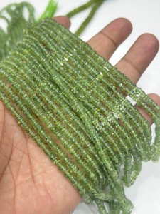 Cuentas de Piedras Preciosas de Alta Calidad para la Elaboración de Joyería, 17 Pulgadas, Apatita Verde Natural, Forma de Neumático Heishi Lisa, Tamaño 6-7 mm - Product Image 4