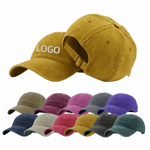 Casquette de baseball adulte en coton vieilli à visière plate avec boucle métallique, style streetwear, marque privée, ODM, casquettes de baseball personnalisables avec logo - Product Image 1