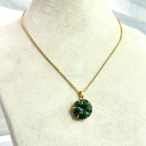 Colgante de flor de ágata musgosa AAA, collar de cristal con flor para mujer, colgante de ágata musgosa tallado a mano, fabricación de joyas - Product Image 2