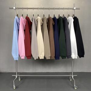 Sweat-shirt à capuche vintage gris foncé 360 g/m² avec fermeture éclair 1/4, coupe ample, chaud, pour homme, personnalisable - Product Image 3