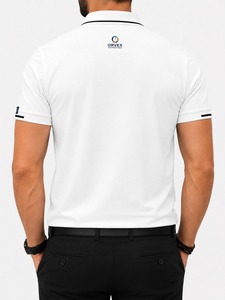 เสื้อกอล์ฟผู้ชายแขนสั้นผ้าฝ้ายถักแบบสั่งทำขายส่ง 100% ระบายอากาศได้ดี ไม่ยับ - Product Image 2