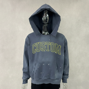 Fabricantes de Ropa Personalizada: Sudaderas con Cuello de Felpa Francesa, Impresión Serigráfica, Capucha Desgastada, Efecto Descolorido por el Sol, Lavado Ácido, Invierno - Product Image 1