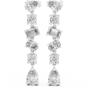 Pendientes de Botón de Diamante Sintético Cultivado en Laboratorio, Corte Brillante Redondo, Oro de 22K, Plata Oxidada, para Mujer - Product Image 4