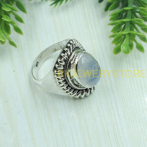 Natural Moonstone 925 Silver <b>Ring</b> Handmade Vintage Boho <b>Statement</b> <b>Ring</b> Oval Cabochon Gemstone Women Jewelry for Christmas gift - Product Image 2