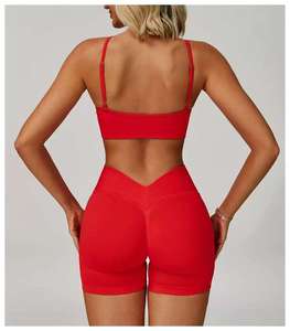 Women’s Compression Fitness Sports <b>Bra</b> – <b>Stretch</b> Ribbed Color Contrast Yoga Activewear with Spandex Lining - Product Image 5