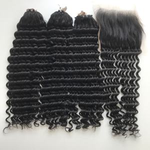 Prix de gros Extensions de cheveux humains vietnamiens Deep Wave Paquet de cheveux bruts Genius Weft Femmes noires Cheveux naturels bruts pas cher prix - Product Image 1