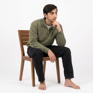 Sudadera Personalizada para Hombre con Cierre de Cremallera, Tejido de Algodón Terry, Corte Holgado, Cuello Alto Simulado, Estilo Urbano Casual - Product Image 3