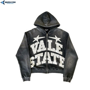 เสื้อฮู้ดซิปพิมพ์โลโก้ตามสั่ง ผู้ชาย ผ้าฝ้ายฟลีซ เสื้อกันหนาวมีฮู้ด สไตล์ลำลอง สตรีทแวร์ ขายส่ง - Product Image 6