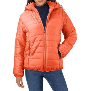 Veste matelassée à capuche pour femme, fermeture éclair intégrale, chaude, coupe-vent, hiver, coque en nylon, rembourrage 100% polyester, légère - Product Image 4