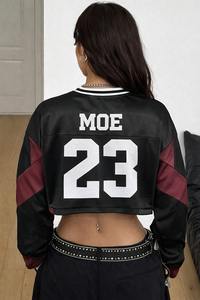 Camiseta Deportiva Corta de Malla para Mujer al por Mayor, Manga Larga con Estampado de Número, Estilo Urbano, Fabricante de Camisetas de Fútbol Americano - Product Image 2