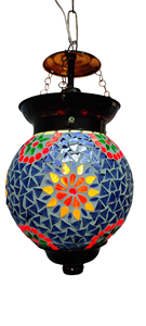 Lámpara de Mosaico de Vidrio Marroquí con Acabado en Metales Delicados, Hecha a Mano, Portátil, Decoración para Navidad, Bodas y Hogar, DMO-014 - Product Image 1
