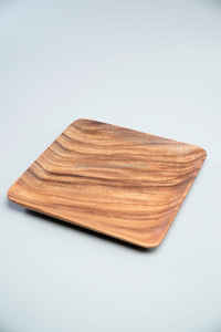 Ensemble de 1 assiette à dîner de style américain en bois d'acacia de qualité supérieure, écologique, fabriqué à la main, sûr et rond (1 pièce) - Product Image 3