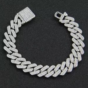 Pulsera de Cadena Chapada en Oro de 22k para Hombre, Estilo Hiphop, con Micro Pavé de Circonitas, Corte Brillante Redondo, para Uso Diario, Estilo Geométrico - Product Image 3