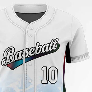 Camiseta de Béisbol de Última Moda, de Alta Calidad, con Logotipo Personalizado, Diseño Auténtico a Rayas Blancas y Negras, Ligera, de Secado Rápido y Tejido Transpirable - Product Image 6