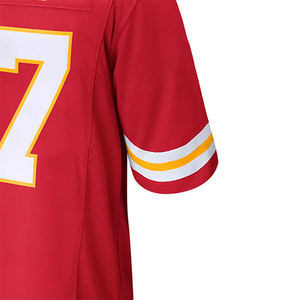 Maillot de football américain imprimé à manches courtes, 100 % polyester, antibactérien, de haute qualité, fabriqué sur mesure en usine - Product Image 4