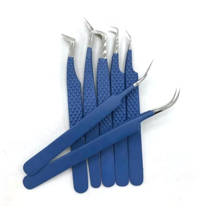 Échantillon gratuit Logo personnalisé 45 pince à épiler à pointe en fibre en forme de L à 90 degrés pince à épiler extension de cils volume pince à épiler - Product Image 3