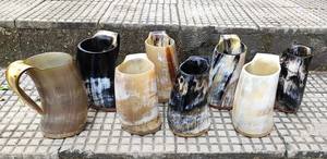 Real Buffalo Horn <b>Mugs</b> Eco-Friendly Handmade Durable <b>Large</b> Capacity Classic with Handle Reusable Travel Picnic Beer Glasses - Product Image 3