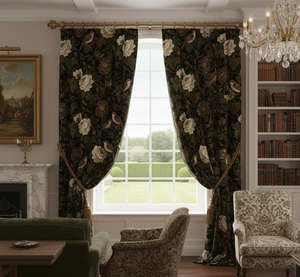 Vintage Floral Bird Curtains Dense Floral <b>Window</b> Panels 70% Light Blocking Decorative Drapes for Living Room Bedroom Hotel - Product Image 1