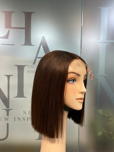 Prix de gros Extensions de cheveux humains vietnamiens vierges bruts 100% naturels, perruque en dentelle, ultra-lisses, couleur marron, Super Double Drawn - Product Image 6