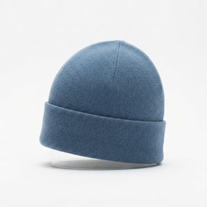 Gorro de Punto Acanalado Azul Claro con Puño, Gorro Cálido de Invierno con Logotipo Bordado Personalizado - Product Image 2