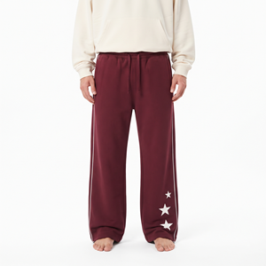 High Quality Streetwear Men's Star Graphic Sweatpants Loose <b>Athletic</b> Fit Full Length Track Joggers Casual Trousers - Product Image 1