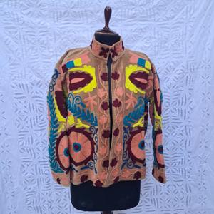 Handmade Embroidered Design Velvet <b>Jackets</b> With Long Sleeve, Open Front Short <b>Nehru</b> Coat Casual Bohemian <b>Jacket</b> Women Clothing - Product Image 1