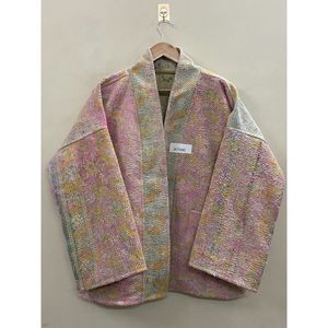Handmade 100% Cotton Patchwork kantha Kimono <b>Jacket</b> Full Sleeve Shawl Collar Eco-Friendly Women's Wear <b>jacket</b> - Product Image 4