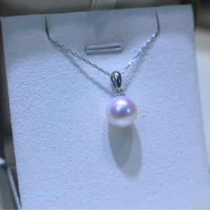 Collar de Perlas Edison de Agua Dulce con Cadena de Plata S925, Colgante Redondo de Alta Gama, Diseño Simple pero Elegante para Usar en la Clavícula - Product Image 3