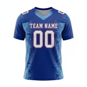 เสื้อฟุตบอลอเมริกันแบบกำหนดเองได้ สำหรับผู้ใหญ่ แขนสั้น ระบายอากาศ ป้องกันรังสียูวี ป้องกันแบคทีเรีย แห้งเร็ว ไซส์ใหญ่ คอวี 100% - Product Image 5