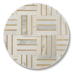 Eco-Friendly Handmade Marble, Resin & Wood Round <b>Coaster</b> <b>Set</b>, High-Quality Mats & Pads with Personalized Textured Design - Product Image 2