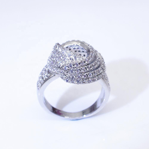Luxury Moissanite Diamond <b>Ring</b> 925 <b>Silver</b> <b>Statement</b> <b>Ring</b> Iced Out Designer Style Cocktail <b>Ring</b> - Product Image 3