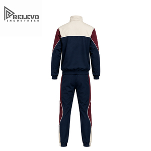 Custom Logo Printed Adults Unisex Sporty Autumn Tracksuit Set Two Piece Color Block Crew Neck Zip Jacket Lightweight <b>Jogger</b> - Product Image 2